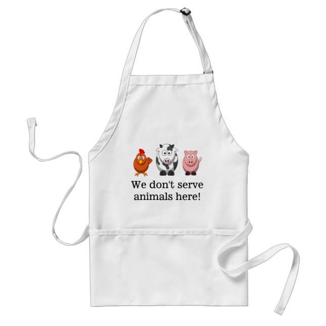 Wir dienen Tieren niedliche vegetarische vegane Schürze (Vorne)