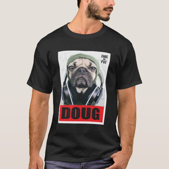 Wir Doug den Mops Kopfhörer 01 T-Shirt (Vorderseite)