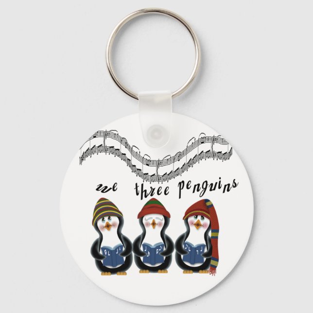 Wir drei Pinguine Holiday Tshirts und Geschenke Schlüsselanhänger (Vorderseite)