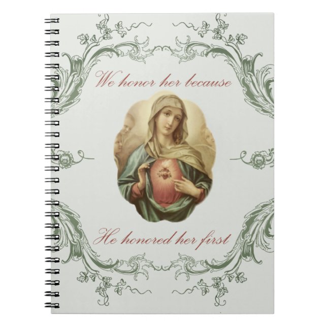 Wir ehren ihr tadelloses Mary-Notizbuch Notizblock (Vorderseite)