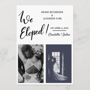 Wir Eloped handgeschriebene lässige Fotos der Ankündigung