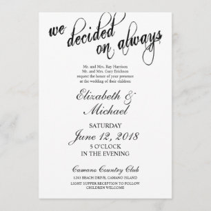 Wir entschieden auf immer Wedding Einladung