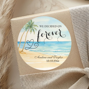 Wir entschieden uns für Forever Beach und Palmen Runder Aufkleber