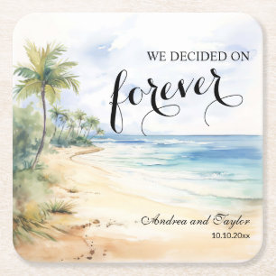 Wir entschieden uns für Forever Elegant Hochzeit Rechteckiger Pappuntersetzer