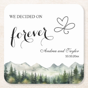 Wir entschieden uns für Forever Elegant Hochzeit Rechteckiger Pappuntersetzer