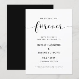 Wir entschieden uns für immer für Elegant Schwarz- Save The Date