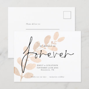 Wir entschieden uns Save the Date für Forever Peac Einladungspostkarte