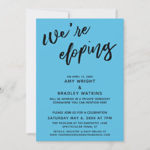 Wir entwickeln moderne Handschrift Typografie Blue Einladung