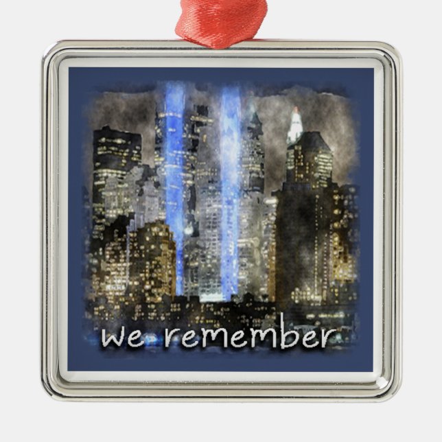 WIR ERINNERN uns an Verzierung Silbernes Ornament (Vorne)