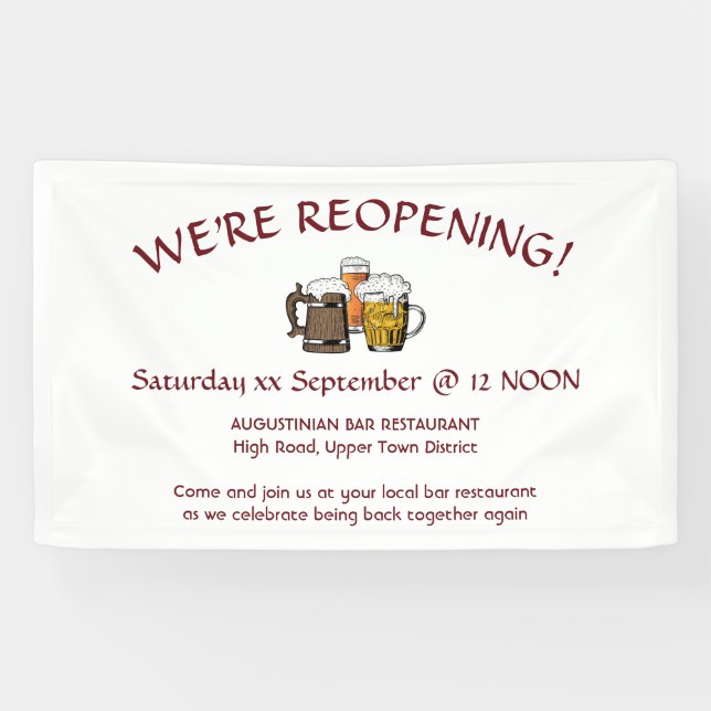 WIR ERÖFFNEN! Bar Restaurant Relaunch Custom Banner (Horizontal)