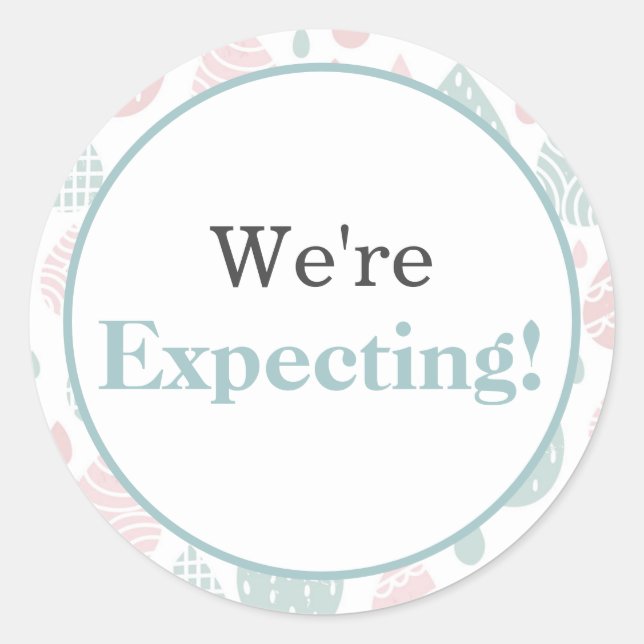 Wir erwarten! Ankündigung Baby Birth Sticker (Vorderseite)