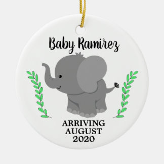 Wir erwarten Baby Announcement Keramik Ornament