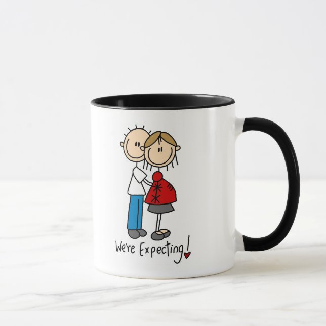 Wir erwarten Babyt-shirts und -geschenke Tasse (Rechts)