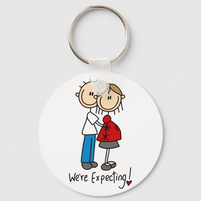 Wir erwarten Babytränke und -geschenke Schlüsselanhänger (Vorderseite)