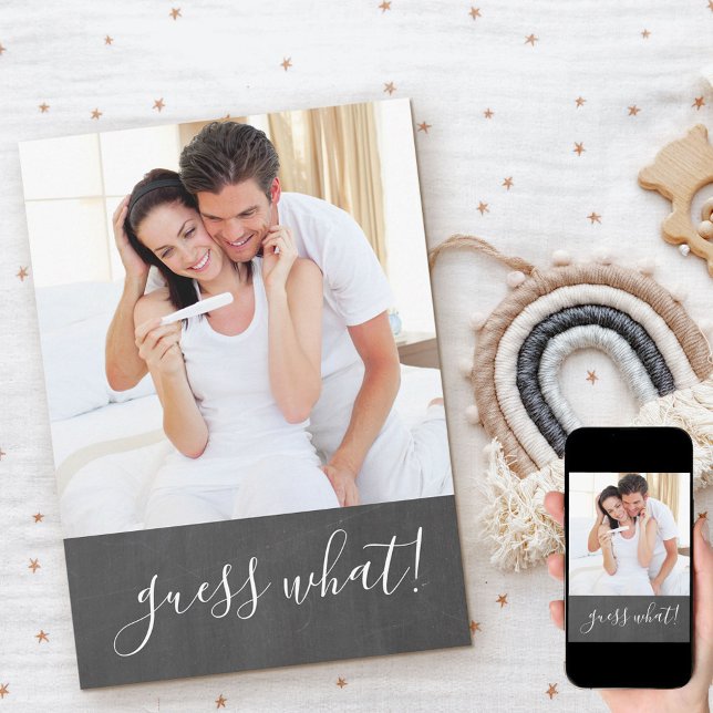 Wir erwarten Chalkboard Foto Schwangerschaft Ankündigung (Von Creator hochgeladen)