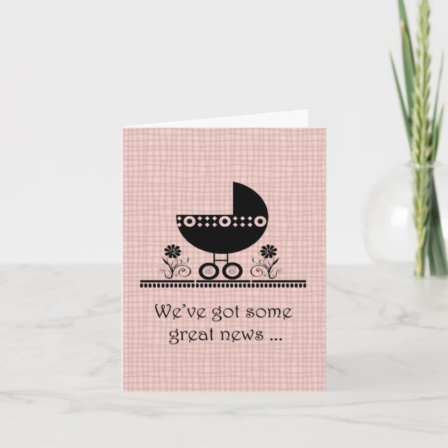 Wir erwarten eine kinderrosa Ankündigung (Vorderseite)