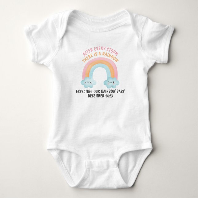 Wir erwarten unser Rainbow Baby Baby Strampler (Vorderseite)