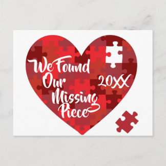Wir fanden unser Vermisstes Stück - Puzzle Herz Postkarte