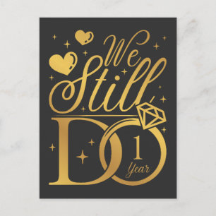 Wir feiern noch 1 Jahr Hochzeitsjubiläum Postkarte