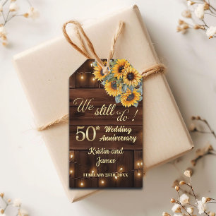 Wir feiern noch immer 50. Hochzeitstag Lichterkett Geschenkanhänger