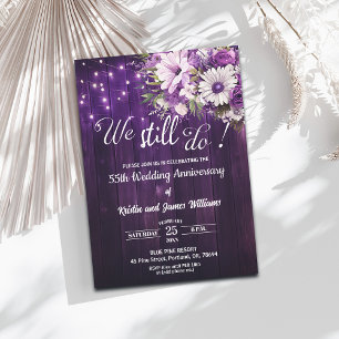 Wir feiern noch immer 55. Hochzeitstag Lichterkett Einladung