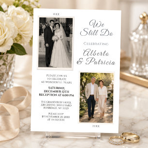 Wir feiern noch immer den 60. Hochzeitstag Damals Einladung