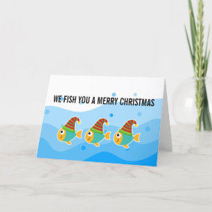 WIR FISCHE WÜNSCHEN EUCH EIN FROHES WEIHNACHTSFEST FEIERTAGSKARTE