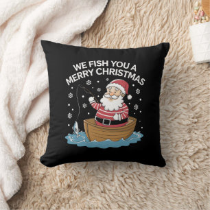 Wir fischen Ihnen ein frohes Weihnachten Fischer A Kissen