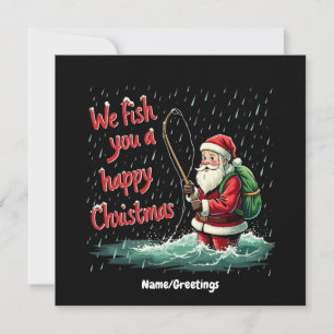 Wir fischen Ihnen ein frohes Weihnachtsfest Einladung