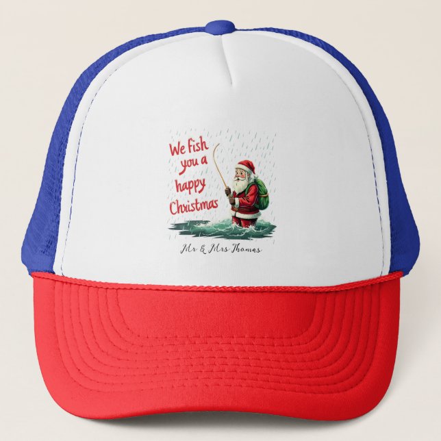 Wir fischen Ihnen einen glücklichen Weihnachtsfest Truckerkappe (Vorderseite)