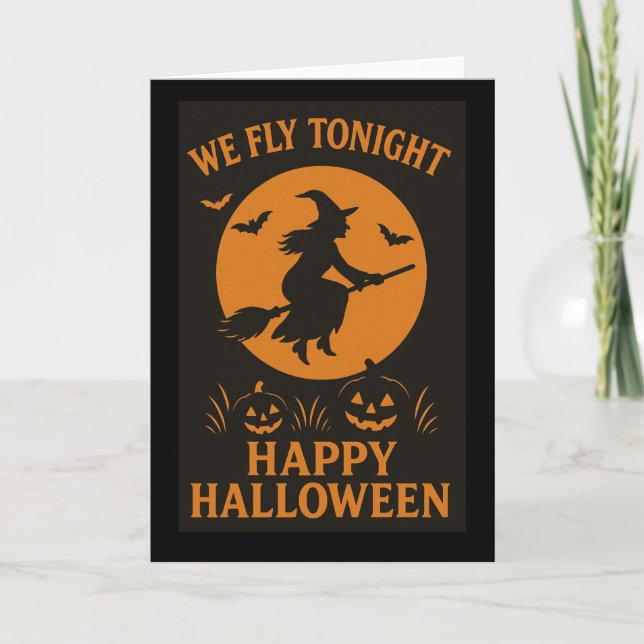 Wir fliegen heute Abend Halloween Grußkarte Karte (Vorderseite)