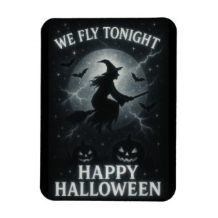 Wir fliegen heute Abend Platinum/Schwarzes Hallowe Magnet
