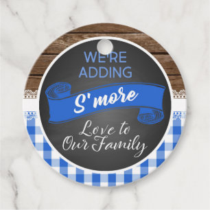 Wir fügen unserer Familie mehr Liebe hinzu - Blau Geschenkanhänger