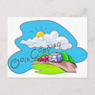 Wir gehen Camping Postkarte
