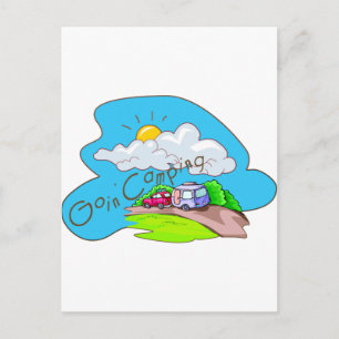 Wir gehen Camping Postkarte