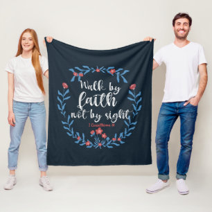 Wir gehen Christlich durch den Glauben Florbibel V Fleecedecke