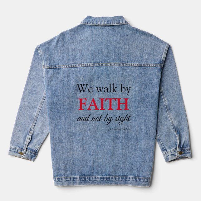 Wir gehen Christlich durch den Glauben Jeansjacke (Rückseite)