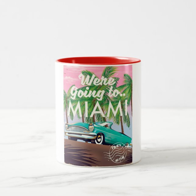 Wir gehen nach Miami Zweifarbige Tasse (Mittel)