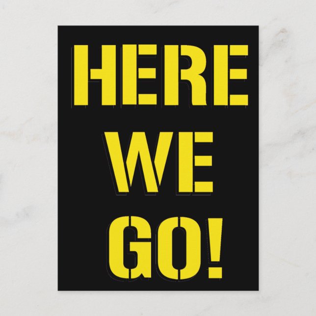 Wir gehen postkarte (Vorderseite)