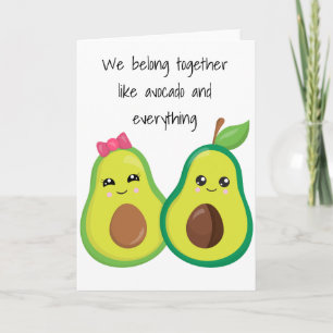 Wir gehören zusammen Liebe Avocado Lustiger Jahres Karte
