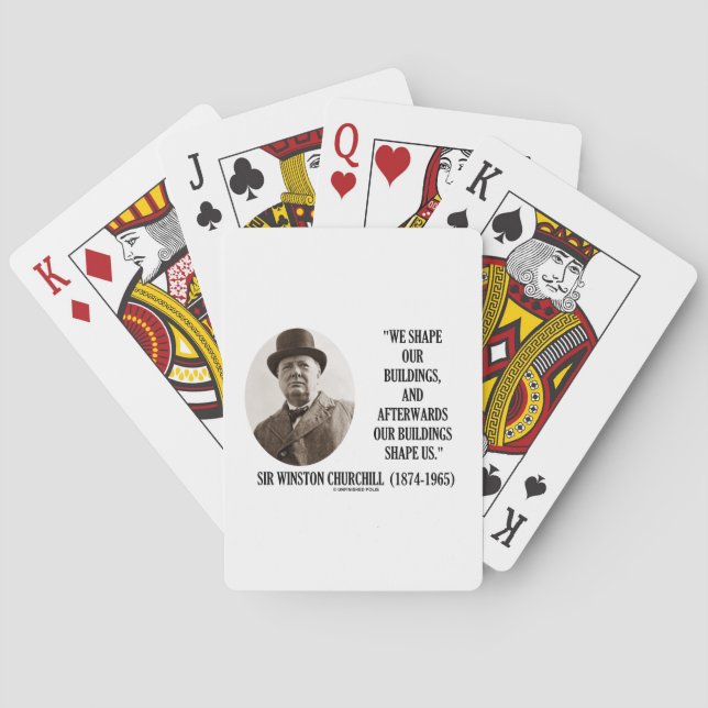 Wir gestalten unsere Gebäude Winston Churchill Zit Spielkarten (Rückseite)