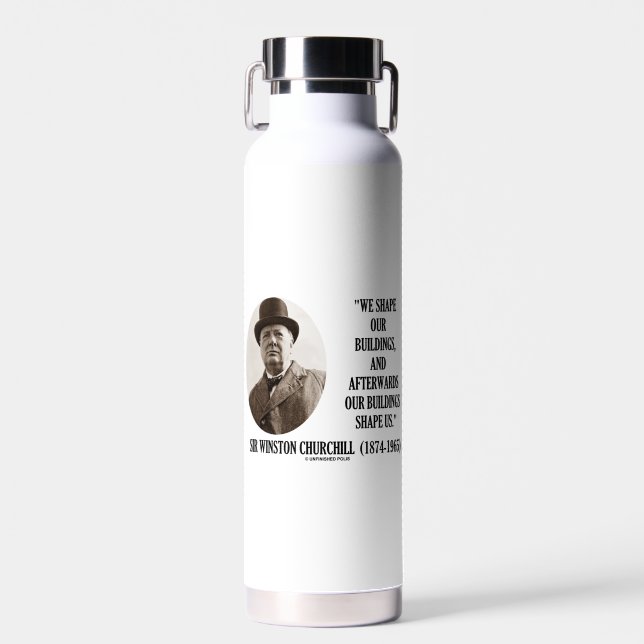 Wir gestalten unsere Gebäude Winston Churchill Zit Trinkflasche (Vorne)