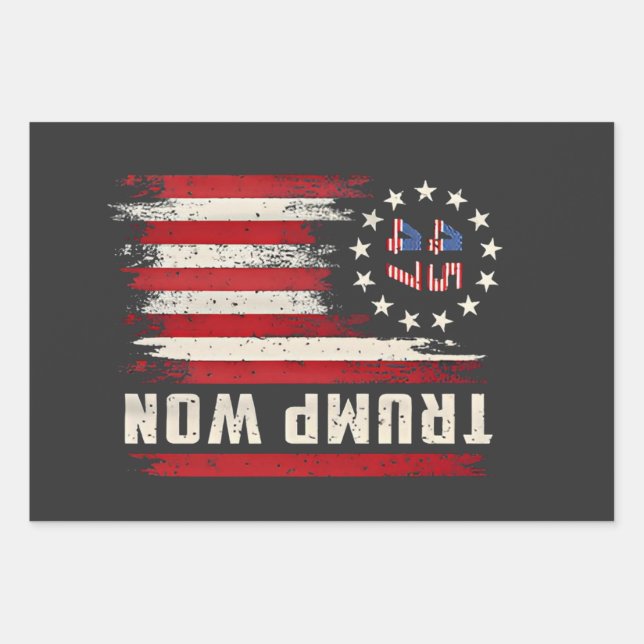 Wir gewinnen TRUMP INAUGURATION American Flag Geschenkpapier Set (Vorderseite)