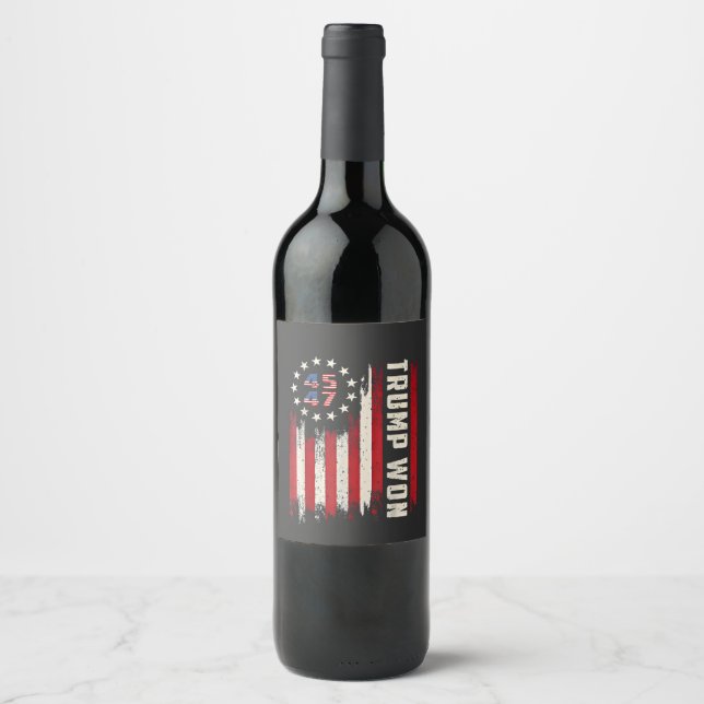 Wir gewinnen TRUMP INAUGURATION American Flag Weinetikett (Vorderseite)