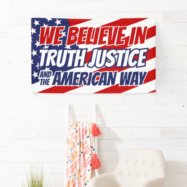 Wir glauben an die Wahrheit und den amerikanischen Banner (Insitu)