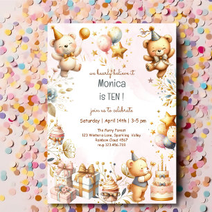 Wir glauben früh, königliche Teddy Bär Kindergebur Einladung