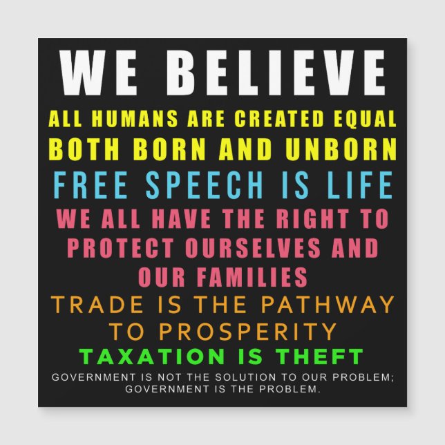 Wir glauben Magneten Magnetkarte (Vorderseite)