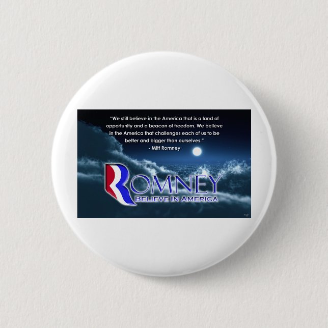 "Wir glauben noch… "- Romney 2012 Button (Vorderseite)