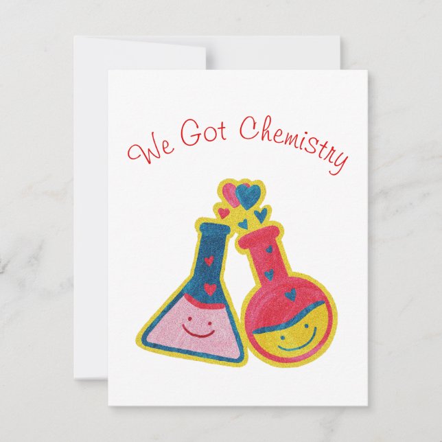 Wir Got Chemie Funny Niedlich Valentinstag Card (Vorderseite)