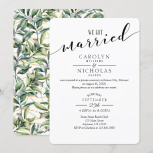 Wir Got eine Verheiratete "Simple Greenerity Weddi Einladung